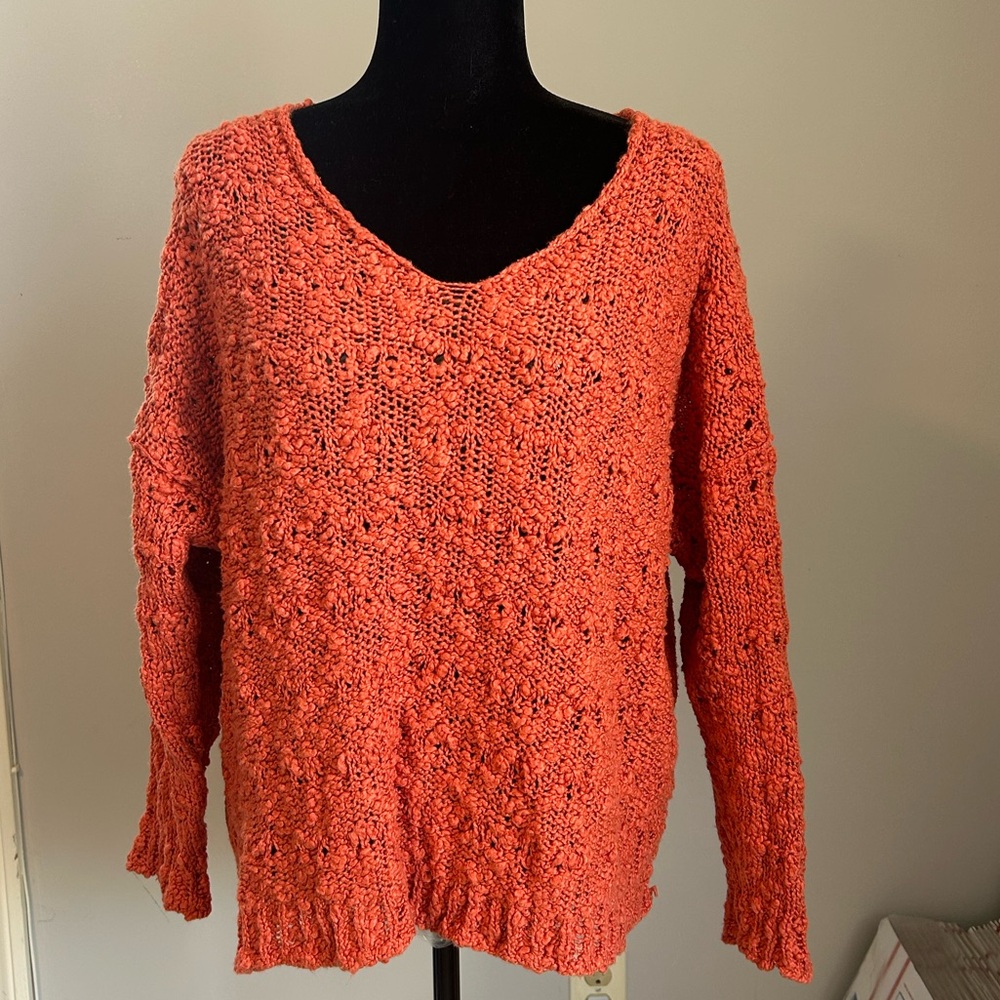 Chelsea & Theodore Chunky Knit V-Neck Sweater – Size L